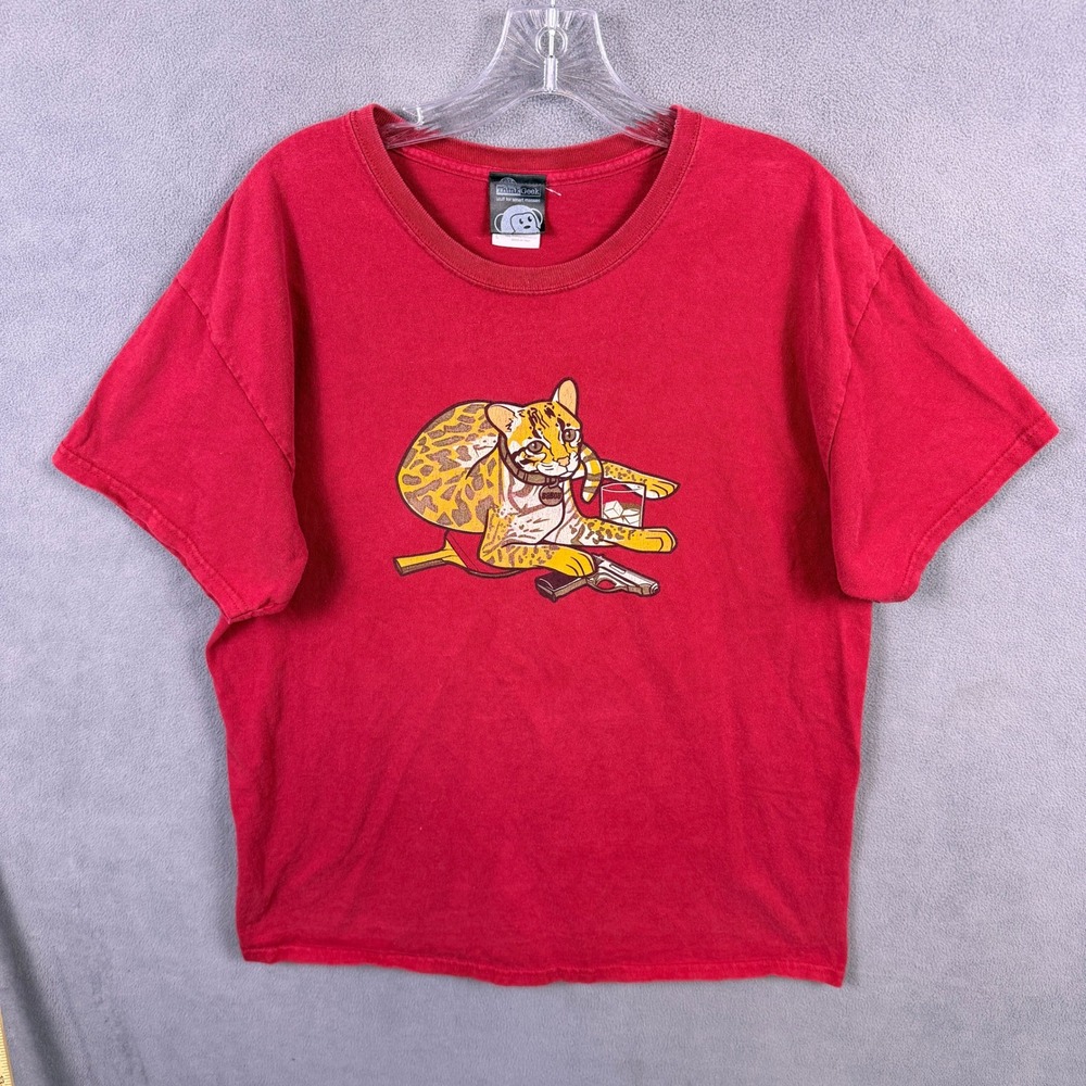 VTG Y2K ThinkGeek Archer Babou Ocelot T-Shirt Mens Large Red Archer TV Show Tee